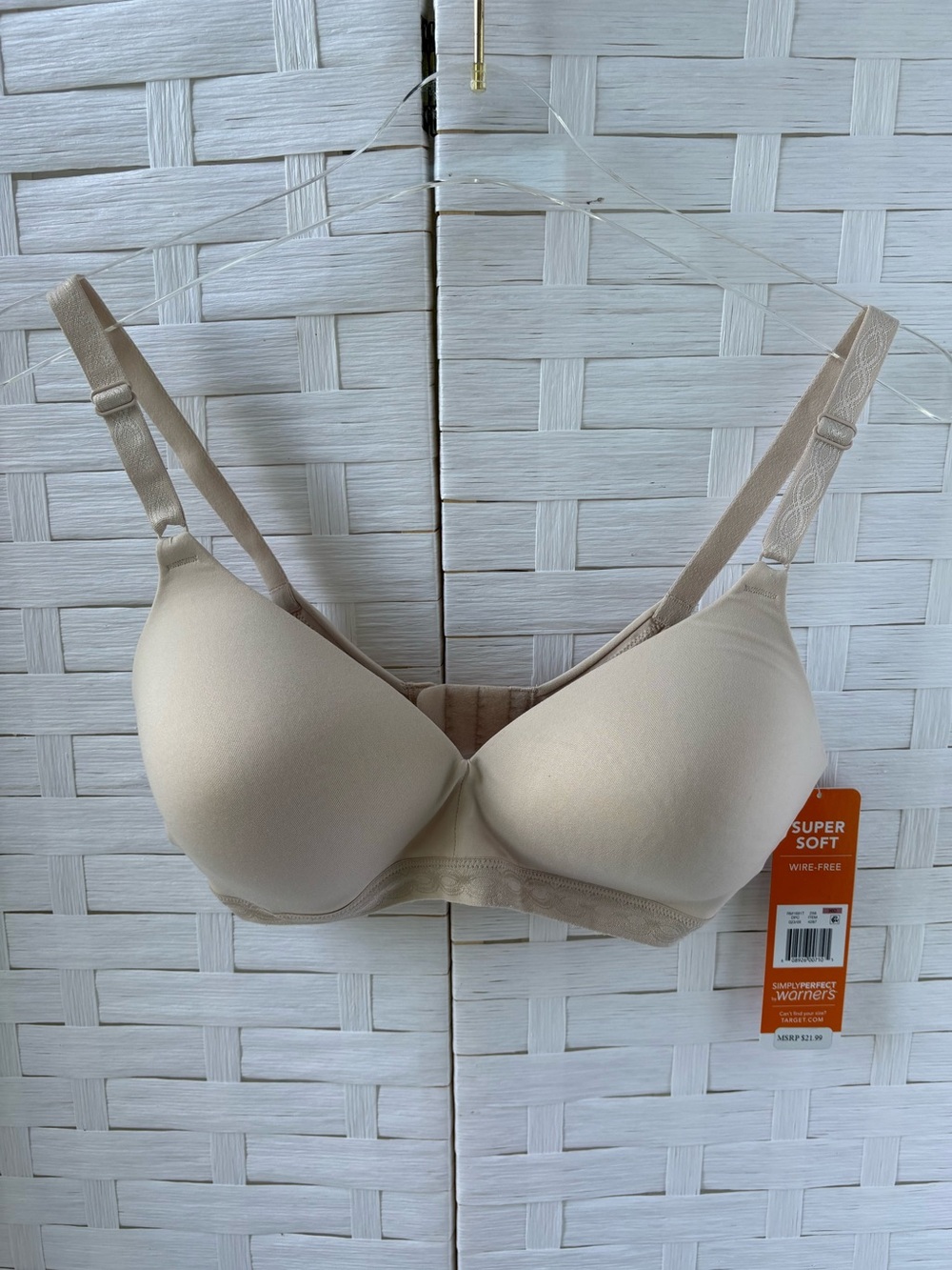 Warner's Super Soft Wire-Free Nude Bra Size 36D NWT Adjustable Straps Wire Free